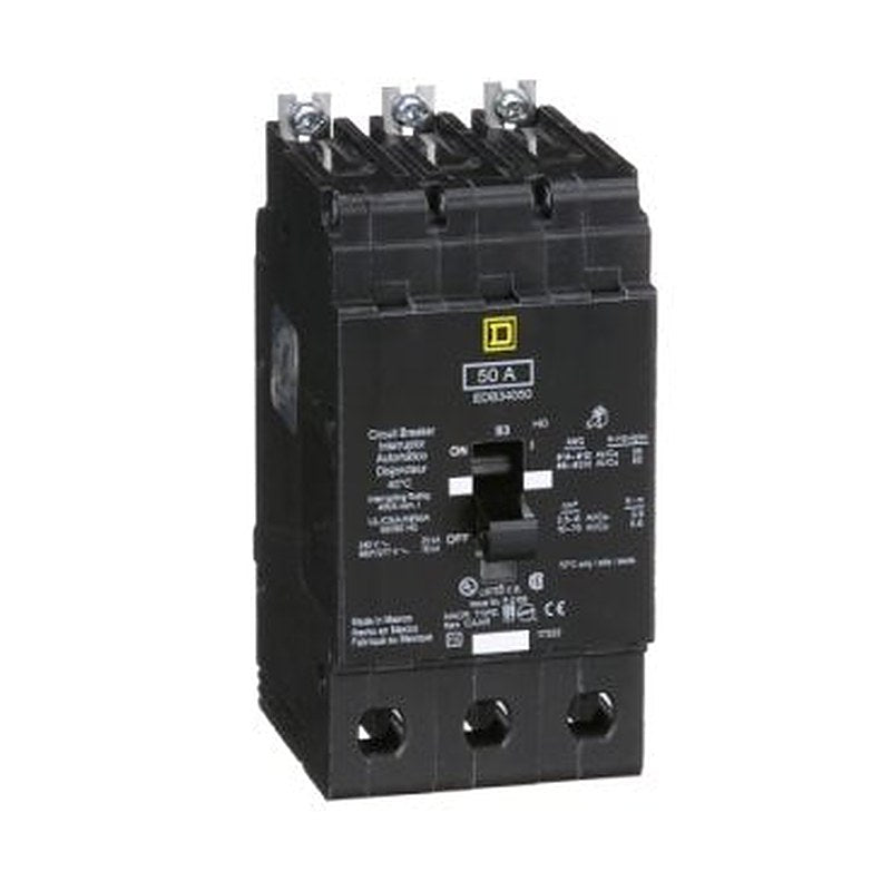 Mini circuit breaker, E-Frame, 50A, 3 pole, 480Y/277VAC, 25kA max, bolt on [TAA] (Mini circuit breaker E-Frame) is a Schneider Electric product. Designed for reliable performance and long service life. Available across Iraq — contact us for pricing and delivery options.