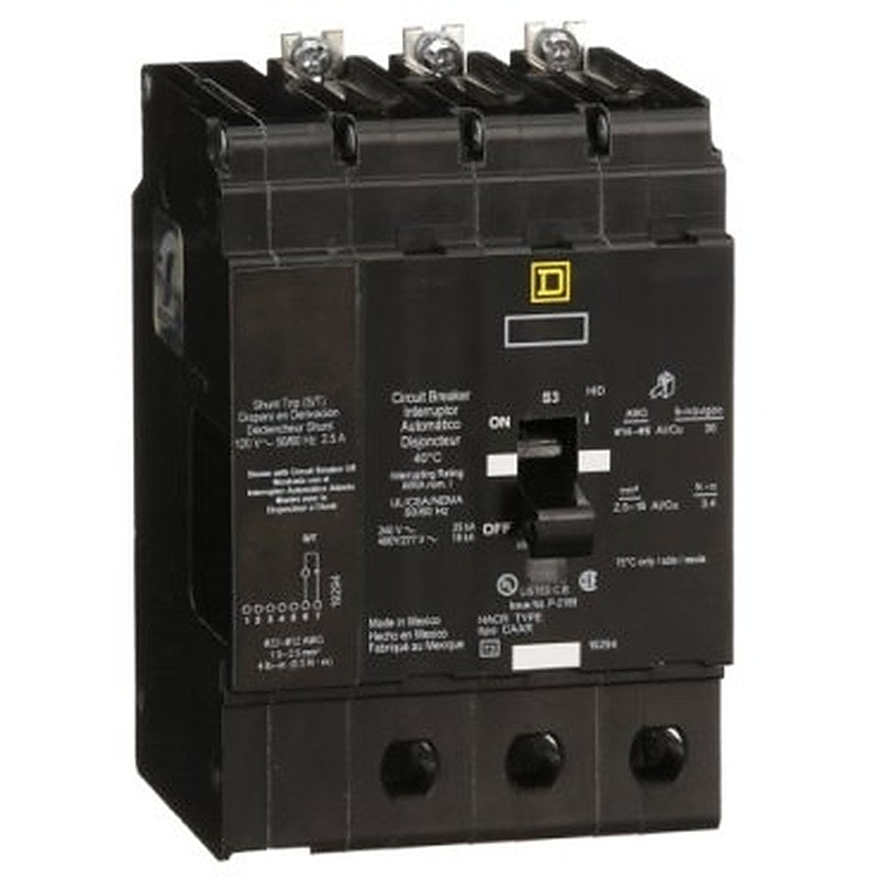 Mini circuit breaker, E-Frame, 50A, 3 pole, 480Y/277VAC, 25kA max, bolt on, shunt trip [TAA] (Mini circuit breaker E-Frame) is a Schneider Electric product. Designed for reliable performance and long service life. Available across Iraq — contact us for pricing and delivery options.