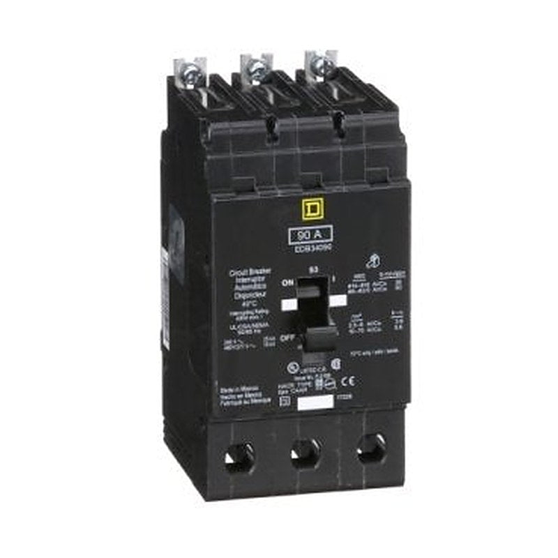 Mini circuit breaker, E-Frame, 90A, 3 pole, 480Y/277VAC, 25kA max, bolt on [TAA] (Mini circuit breaker E-Frame) is a Schneider Electric product. Designed for reliable performance and long service life. Available across Iraq — contact us for pricing and delivery options.