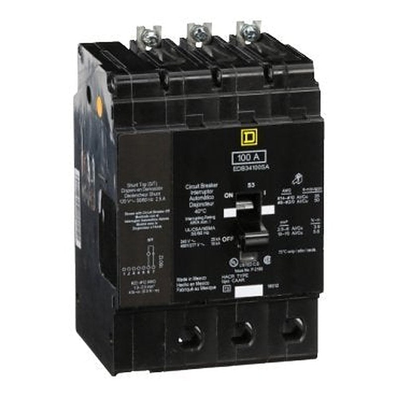 Mini circuit breaker, E-Frame, 100A, 3 pole, 480Y/277VAC, 25kA max, bolt on, shunt trip [TAA] (Mini circuit breaker E-Frame) is a Schneider Electric product. Designed for reliable performance and long service life. Available across Iraq — contact us for pricing and delivery options.