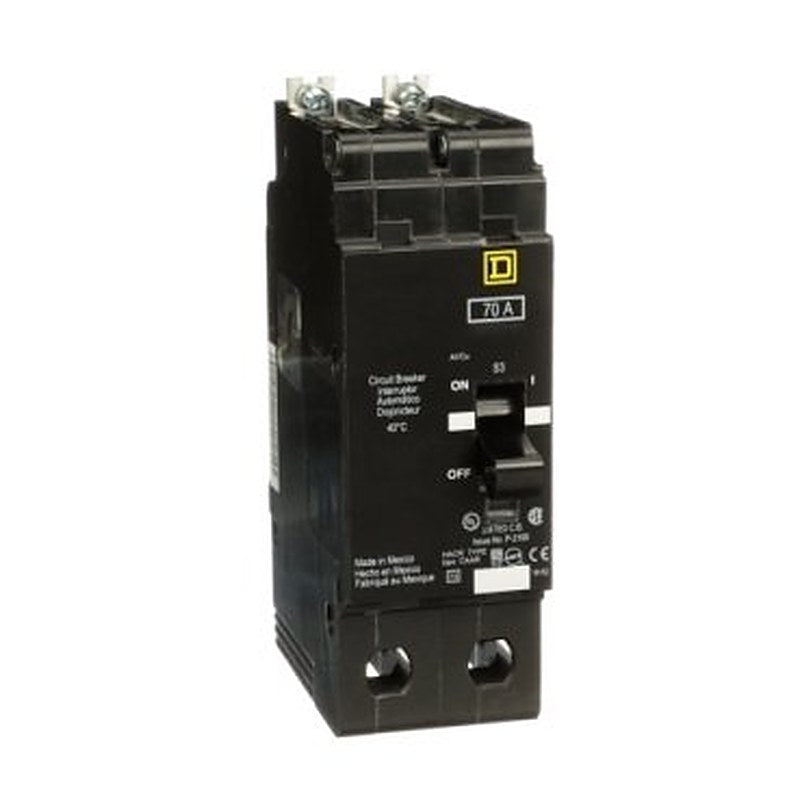 Mini circuit breaker, E-Frame, 70A, 2 pole, 480Y/277VAC, 65kA max, bolt on [TAA] (Mini circuit breaker E-Frame) is a Schneider Electric product. Designed for reliable performance and long service life. Available across Iraq — contact us for pricing and delivery options.