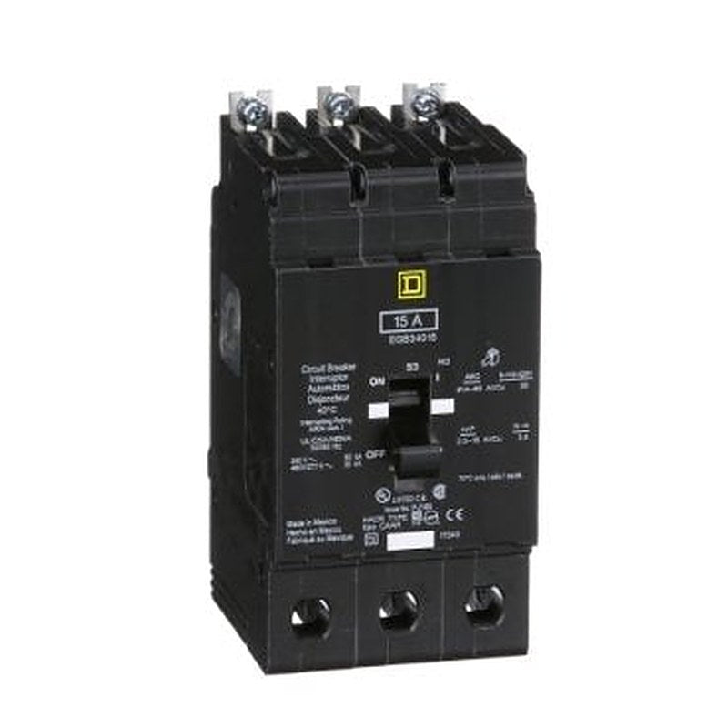 Mini circuit breaker, E-Frame, 15A, 3 pole, 480Y/277VAC, 65kA max, bolt on [TAA] (Mini circuit breaker E-Frame) is a Schneider Electric product. Designed for reliable performance and long service life. Available across Iraq — contact us for pricing and delivery options.
