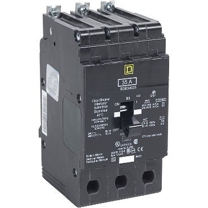 Mini circuit breaker, E-Frame, 35A, 3 pole, 480Y/277VAC, 65kA max, bolt on [TAA] (Mini circuit breaker E-Frame) is a Schneider Electric product. Designed for reliable performance and long service life. Available across Iraq — contact us for pricing and delivery options.