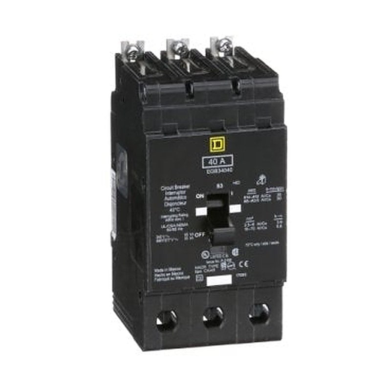 Mini circuit breaker, E-Frame, 40A, 3 pole, 480Y/277VAC, 65kA max, bolt on [TAA] (Mini circuit breaker E-Frame) is a Schneider Electric product. Designed for reliable performance and long service life. Available across Iraq — contact us for pricing and delivery options.