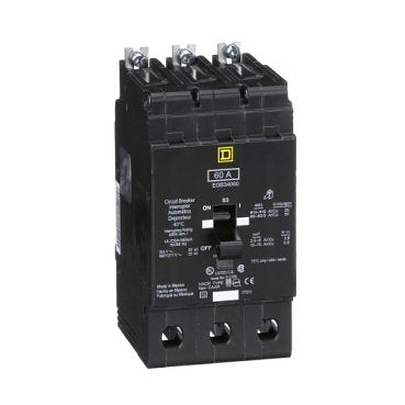 Mini circuit breaker, E-Frame, 60A, 3 pole, 480Y/277VAC, 65kA max, bolt on [TAA] (Mini circuit breaker E-Frame) is a Schneider Electric product. Designed for reliable performance and long service life. Available across Iraq — contact us for pricing and delivery options.