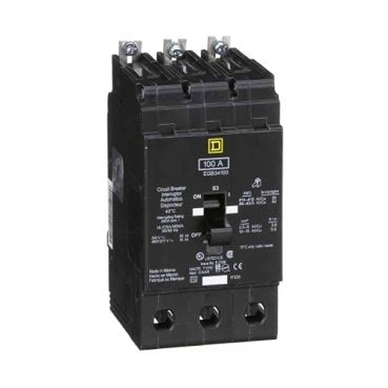 Mini circuit breaker, E-Frame, 100A, 3 pole, 480Y/277VAC, 65kA max, bolt on [TAA] (Mini circuit breaker E-Frame) is a Schneider Electric product. Designed for reliable performance and long service life. Available across Iraq — contact us for pricing and delivery options.