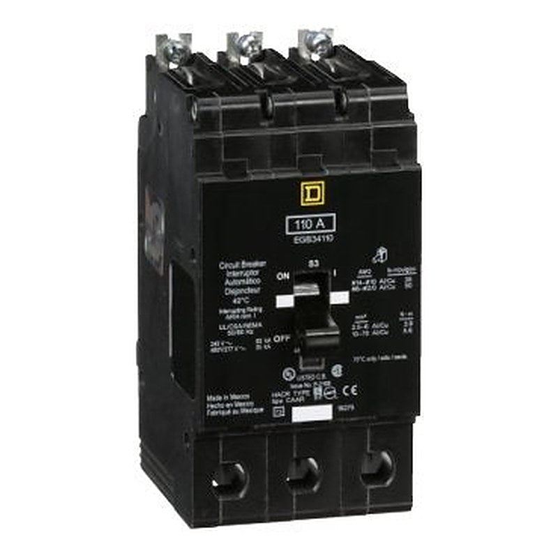 Mini circuit breaker, E-Frame, 110A, 3 pole, 480Y/277VAC, 65kA max, bolt on [TAA] (Mini circuit breaker E-Frame) is a Schneider Electric product. Designed for reliable performance and long service life. Available across Iraq — contact us for pricing and delivery options.