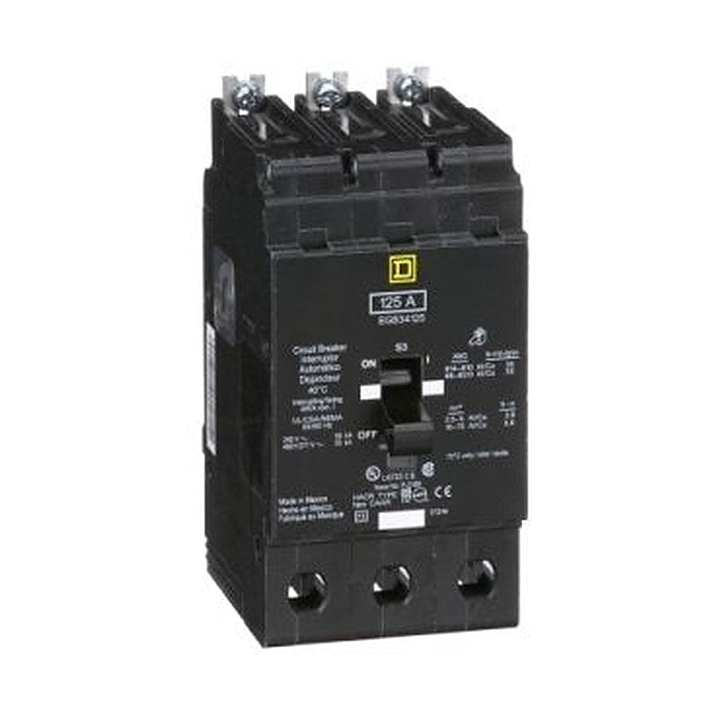 Mini circuit breaker, E-Frame, 125A, 3 pole, 480Y/277VAC, 65kA max, bolt on [TAA] (Mini circuit breaker E-Frame) is a Schneider Electric product. Designed for reliable performance and long service life. Available across Iraq — contact us for pricing and delivery options.
