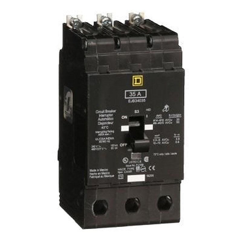Mini circuit breaker, E-Frame, 35A, 3 pole, 480Y/277VAC, 100kA max, bolt on [TAA] (Mini circuit breaker E-Frame) is a Schneider Electric product. Designed for reliable performance and long service life. Available across Iraq — contact us for pricing and delivery options.