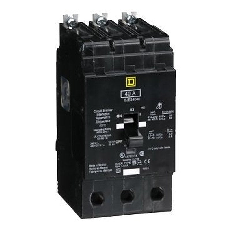 Mini circuit breaker, E-Frame, 40A, 3 pole, 480Y/277VAC, 100kA max, bolt on [TAA] (Mini circuit breaker E-Frame) is a Schneider Electric product. Designed for reliable performance and long service life. Available across Iraq — contact us for pricing and delivery options.