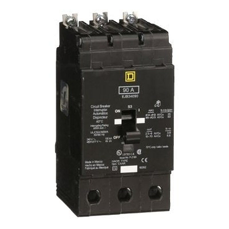 Mini circuit breaker, E-Frame, 90A, 3 pole, 480Y/277VAC, 100kA max, bolt on [TAA] (Mini circuit breaker E-Frame) is a Schneider Electric product. Designed for reliable performance and long service life. Available across Iraq — contact us for pricing and delivery options.