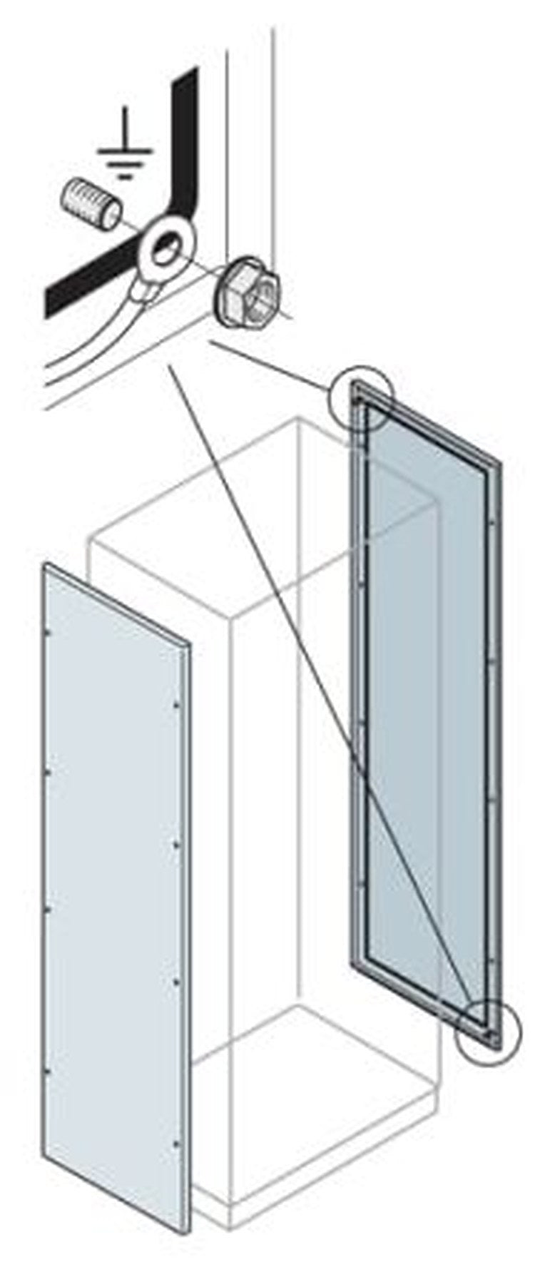 ABB AM2 Series RAL 7035 Light Grey Steel Blind, 1796 mm H, 994mm W, 1.8 m L, for Use with Enclosures - Baying
