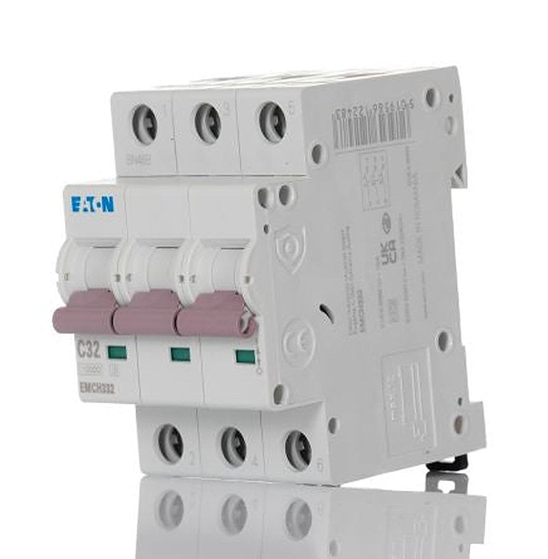 Eaton MEM Shield EMCH Miniature Circuit Breaker, 3-Pole, 32A, Type C, 240V ac AC, 48 V dc DC, 10 kA Breaking Capacity