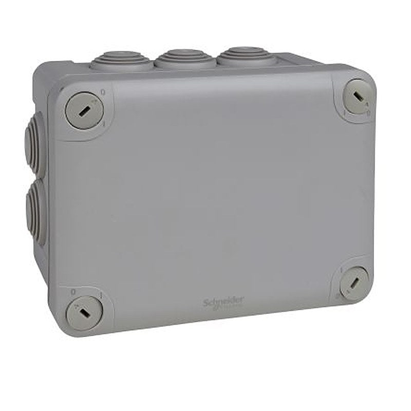 Schneider Electric Grey Polypropylene Junction Box, IP55, 10 Terminals, 125 mm, 165mm 85 mm