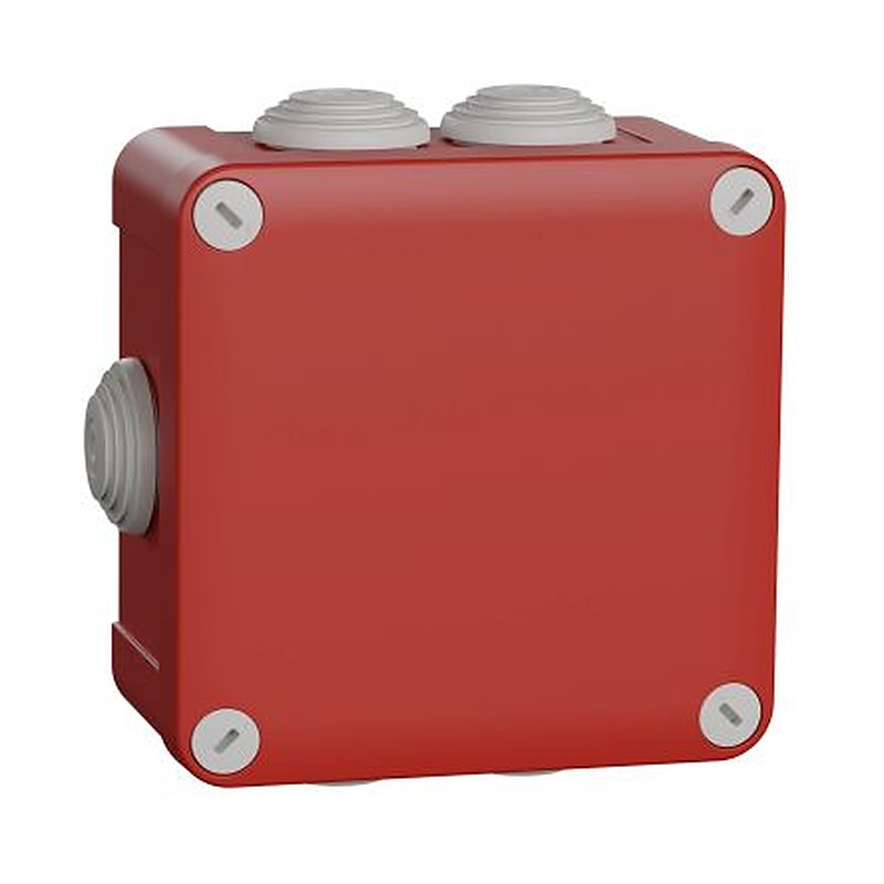 Schneider Electric Mureva Box Series Red Polypropylene Junction Box, IP55, 118 mm, 118mm 61 mm