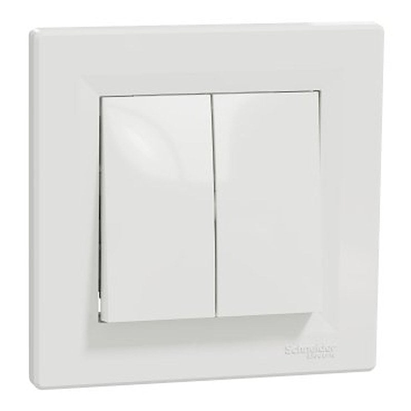 Asfora - 1pole 2-circuits switch -10AX screwless, white (Asfora) is a Schneider Electric product. Designed for reliable performance and long service life. Available across Iraq — contact us for pricing and delivery options.