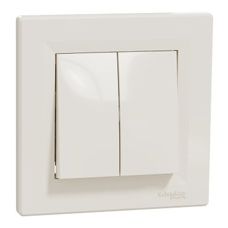 Asfora - 1pole 2-circuits switch -10AX screwless, cream (Asfora) is a Schneider Electric product. Designed for reliable performance and long service life. Available across Iraq — contact us for pricing and delivery options.