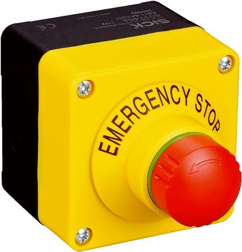 SICK ES21 Series Turn to Release Emergency Stop Push Button, Surface Mount, 22 mm Cutout, 1 NO/2 NC, IP65