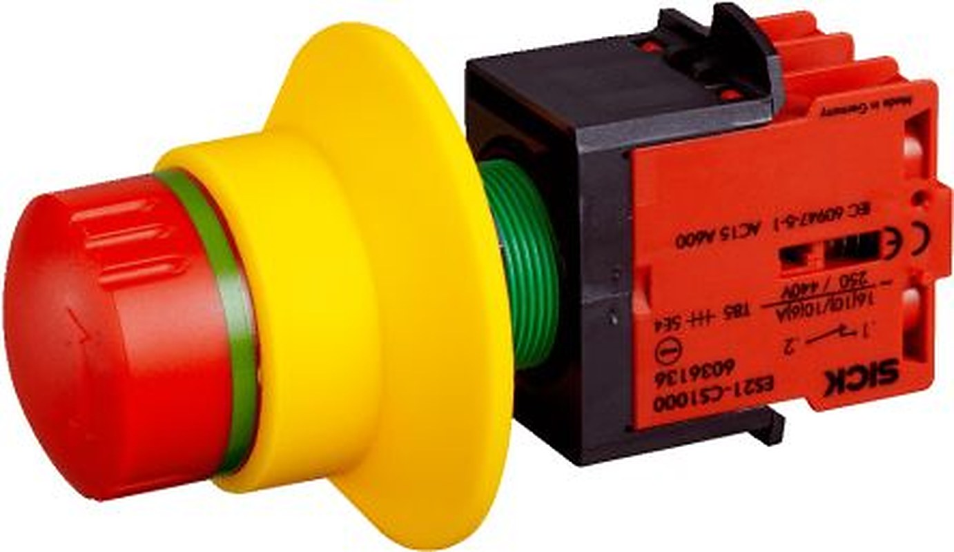 SICK ES21 Series Emergency Stop Push Button, Panel Mount, 2 NC, IP65