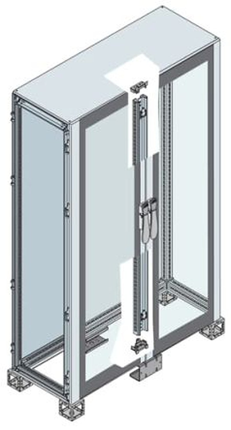 ABB AM2 Series Sheet Steel Metal 2-Door Floor Standing Enclosure, Transparent Door, IP65 400 mm, 1200 mm 2200 mm