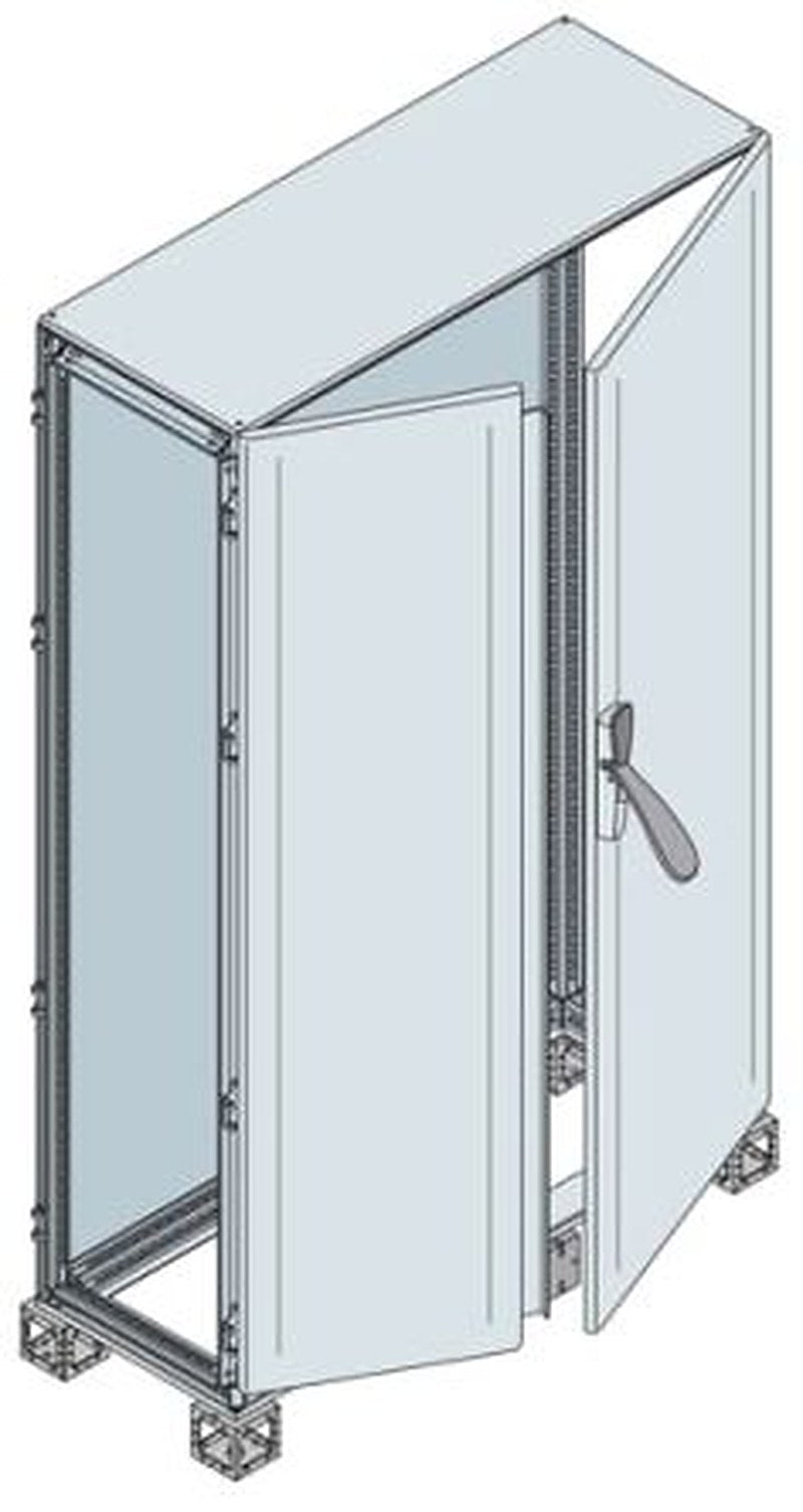 ABB AM2 Series Sheet Steel Metal 2-Door Floor Standing Enclosure, Opaque Door, IP65 500 mm, 1600 mm 2200 mm