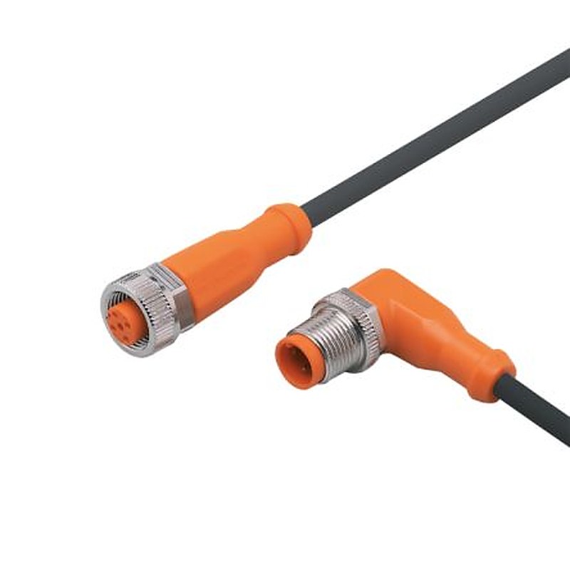 ifm electronic Male 1 way Right Angle to Female 1 way Straight Actuator/Sensor Cable, 2 m
