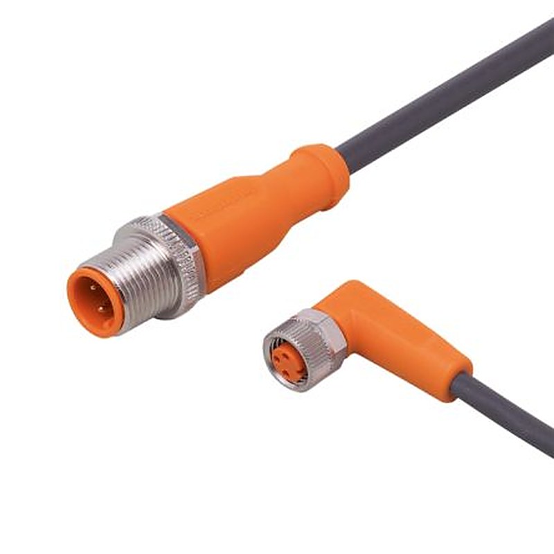 ifm electronic Male 1 way Straight to Female 1 way M8 Actuator/Sensor Cable, 300 mm