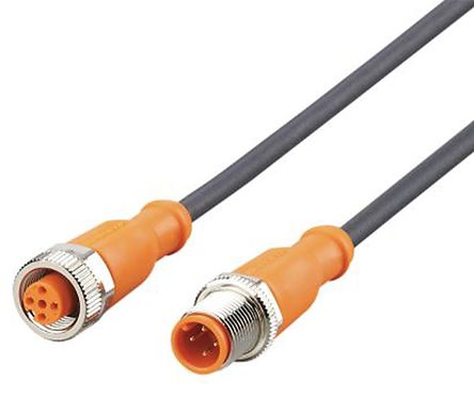 ifm electronic Female 4 way M12 to Male 4 way M12 Sensor Actuator Cable, 1 m