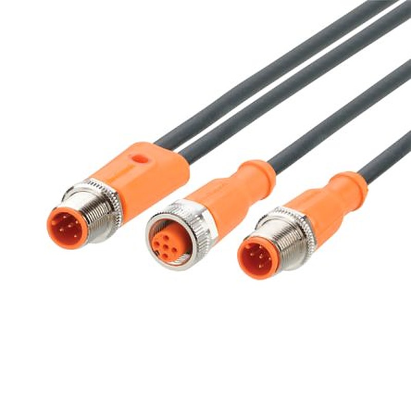 ifm electronic Male 5 way Straight to Female 5 way Straight Communication Cable, 2 m