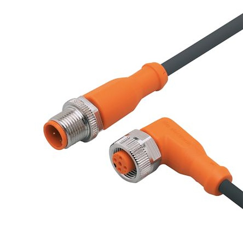 ifm electronic Male 3 way Straight to Female 5 way M12 Communication Cable, 8 m
