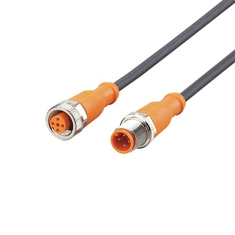 ifm electronic Male 4 way Straight to Female 5 way Straight Communication Cable, 200 mm