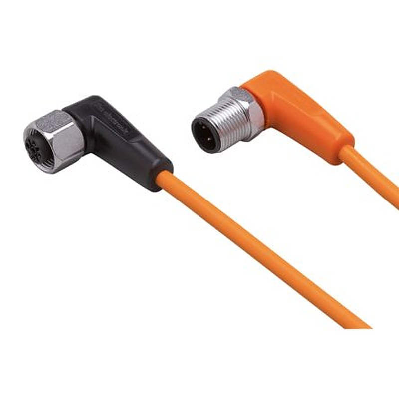 ifm electronic Male 1 way Right Angle to Female 1 way M12 Sensor Actuator Cable, 300 mm
