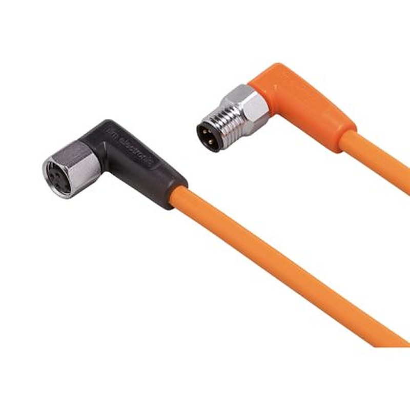 ifm electronic Male 1 way Right Angle to Female 1 way M8 Sensor Actuator Cable, 600 mm