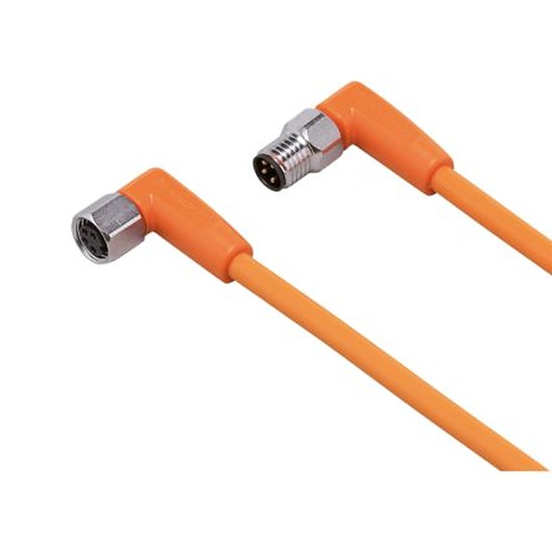 ifm electronic Male 1 way Right Angle to Female 1 way M8 Sensor Actuator Cable, 1 m