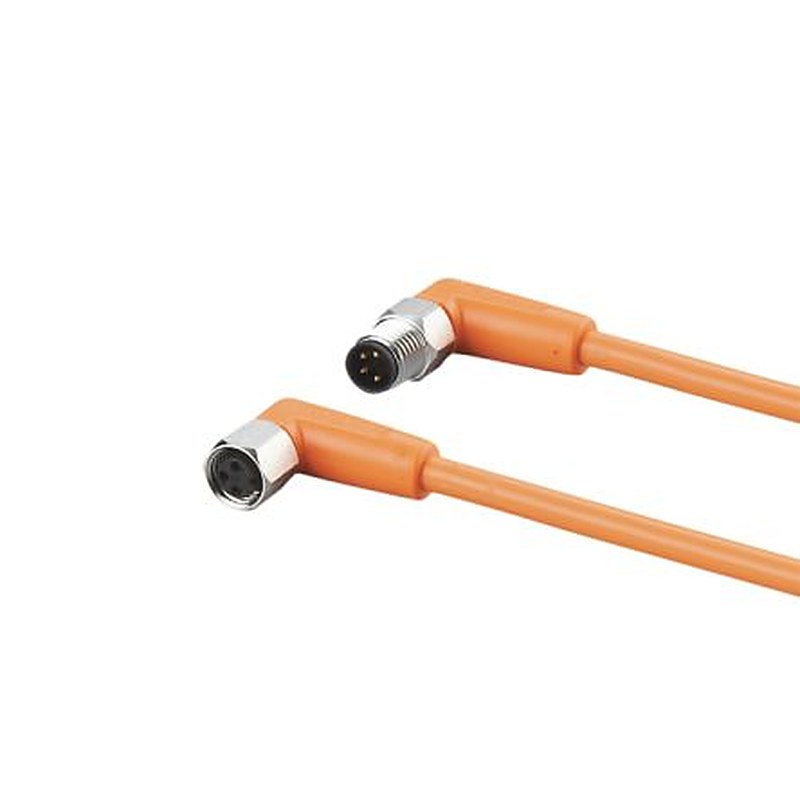 ifm electronic Male 1 way Right Angle to Female 1 way M8 Sensor Actuator Cable, 2 m