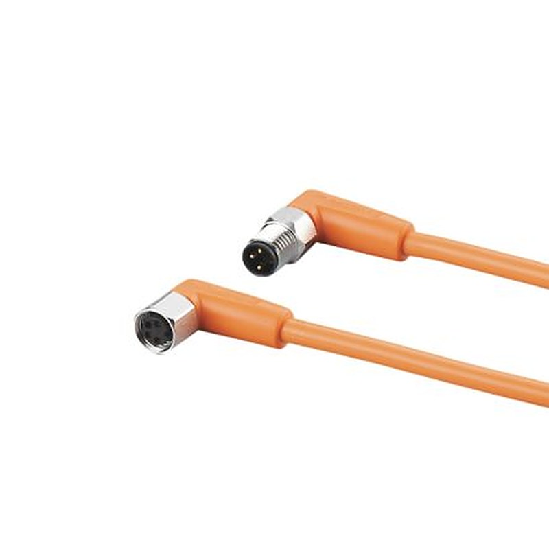 ifm electronic Male 1 way Right Angle to Female 1 way M8 Sensor Actuator Cable, 2 m