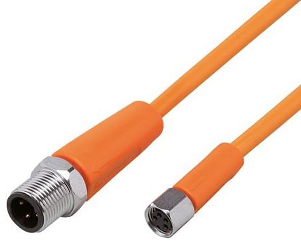 ifm electronic Female 4 way M8 to Male 4 way M12 Sensor Actuator Cable, 2 m