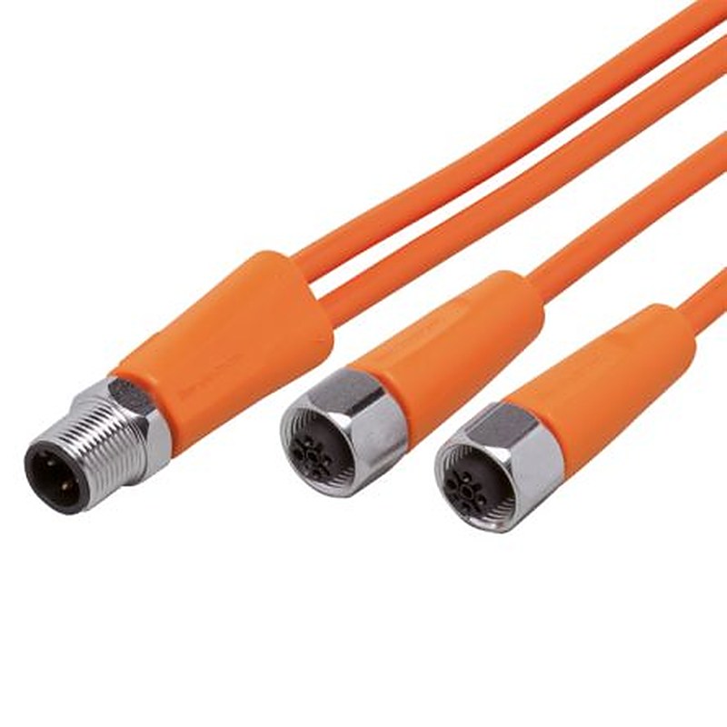 ifm electronic Male 1 way Straight to Female 2 way Straight Sensor Actuator Cable, 1 m