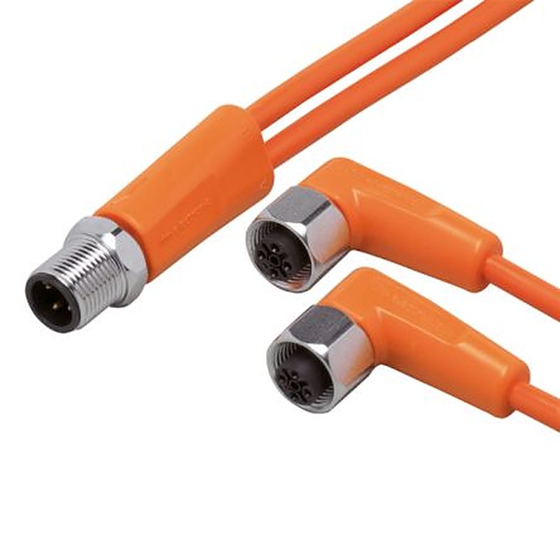 ifm electronic Male 1 way Straight to Female 2 way M12 Sensor Actuator Cable, 1 m