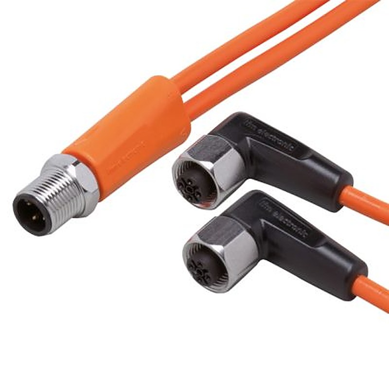 ifm electronic Male 1 way Straight to Female 2 way M12 Sensor Actuator Cable, 2 m