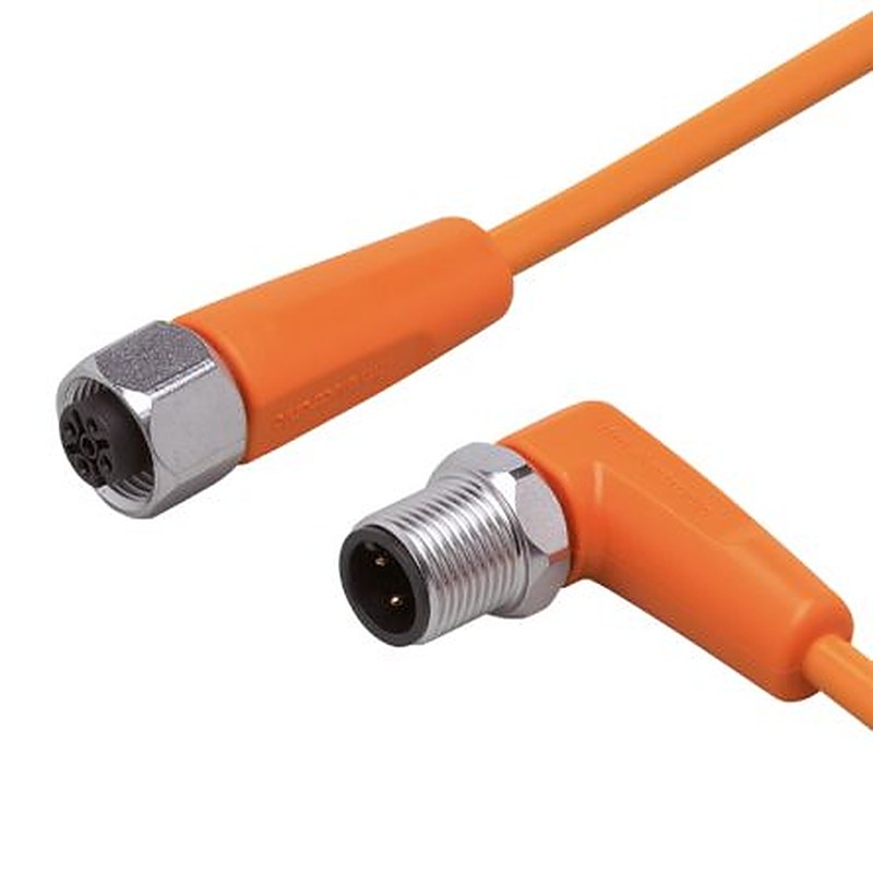 ifm electronic Male 1 way Right Angle to Female 1 way Straight Sensor Actuator Cable, 1 m