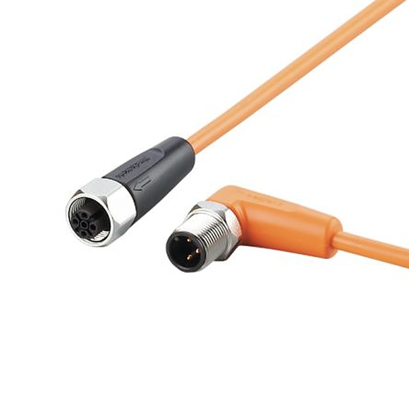 ifm electronic Male 1 way Right Angle to Female 1 way Straight Sensor Actuator Cable, 300 mm