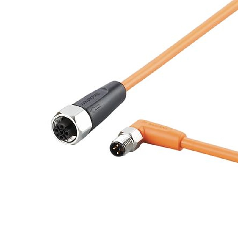 ifm electronic Male 1 way Right Angle to Female 1 way Straight Sensor Actuator Cable, 300 mm