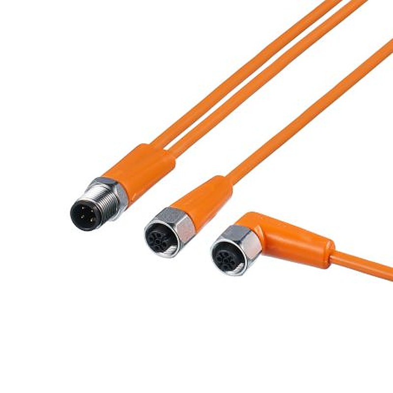 ifm electronic Male 1 way Straight to Female 2 way M12 Sensor Actuator Cable, 2 m