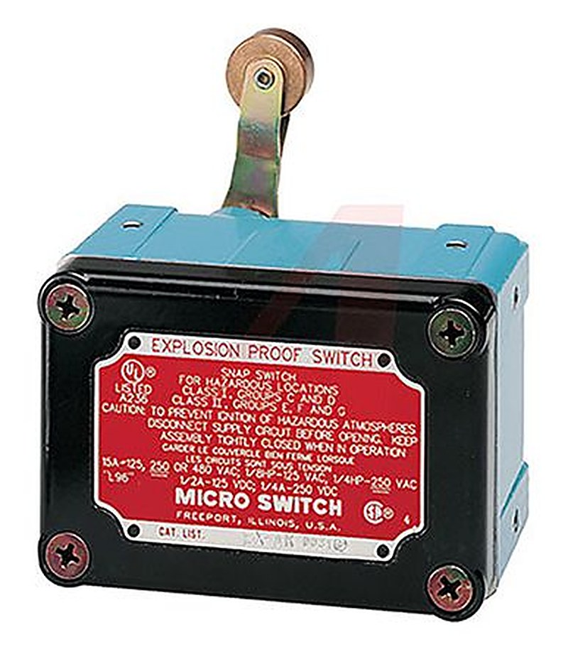 Honeywell EX Series Roller Lever Limit Switch, 1 NO/1 NC, Die Cast Aluminium Housing, 480V, 15A