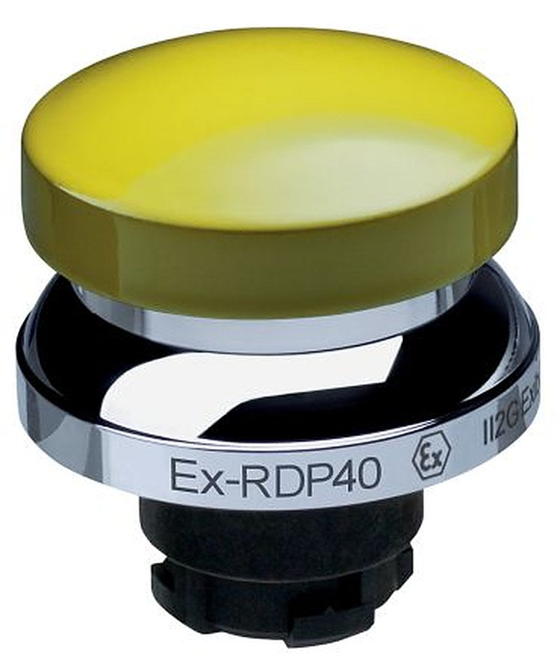 Schmersal EX-RDP Series Yellow Momentary Push Button Head, 22.3 mm Cutout, IECEx