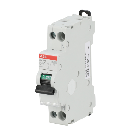 ABB SN201 Miniature Circuit Breaker, 1-Pole, 40A, Type D, 400V ac AC, 6 kA Breaking Capacity