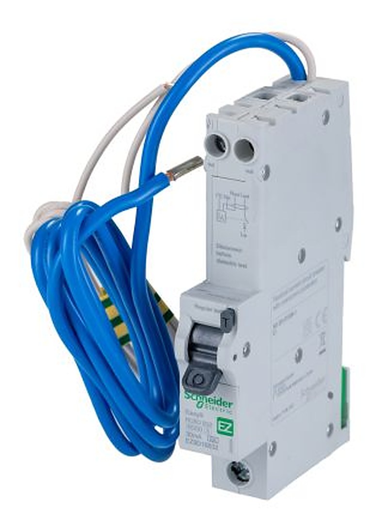 Schneider Electric Residual Current Circuit Breaker with Overload Protection, 32A Current Rating, 1-Pole, Type AB, Easy9
