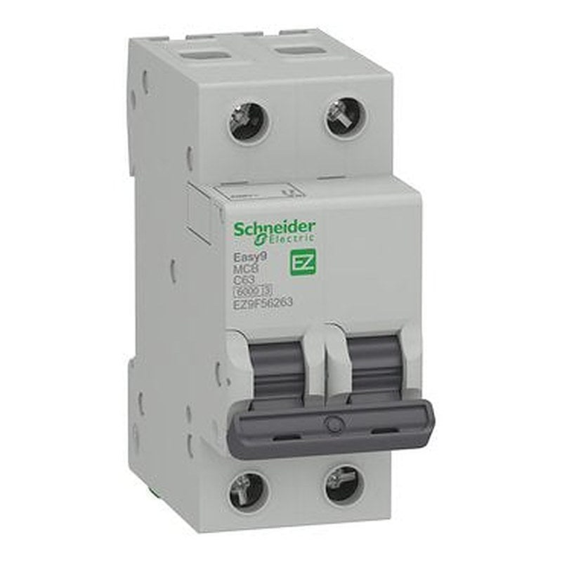 Interruptor miniatura, Easy9, 2P, 63 A, curva C, 6000 A (Interruptor miniatura Easy9) is a Schneider Electric product. Designed for reliable performance and long service life. Available across Iraq — contact us for pricing and delivery options.