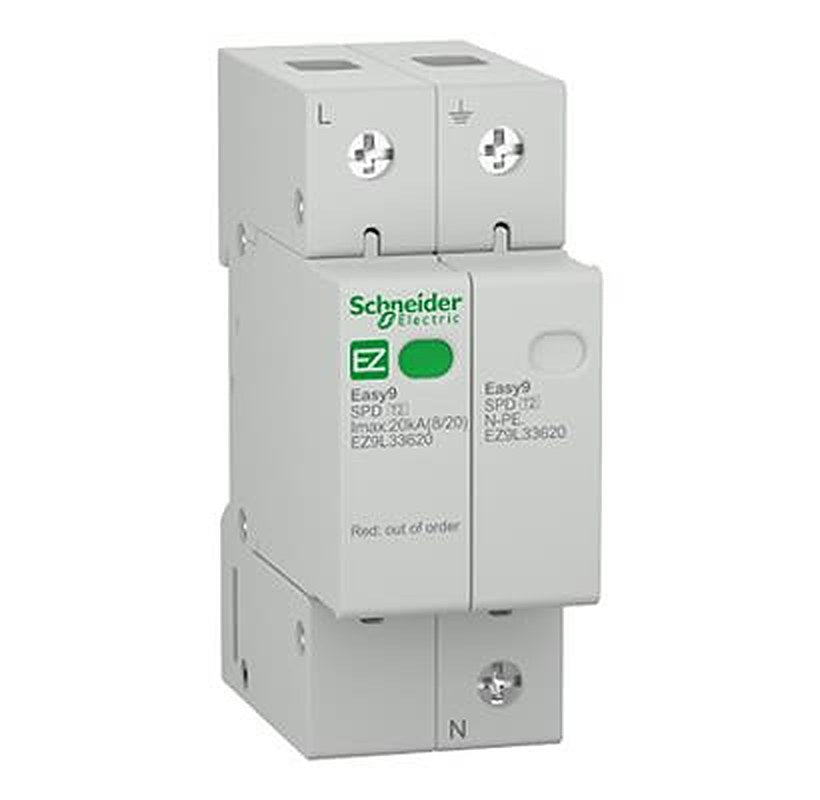 Schneider Electric, EZ9L Surge Suppressor Unit 230V Maximum Voltage Rating 20 kA Maximum Surge Current Surge Arrester